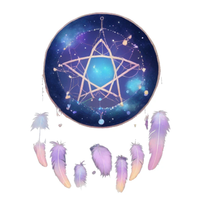 Sparkly moon-and-stars-dreamcatcher sticker