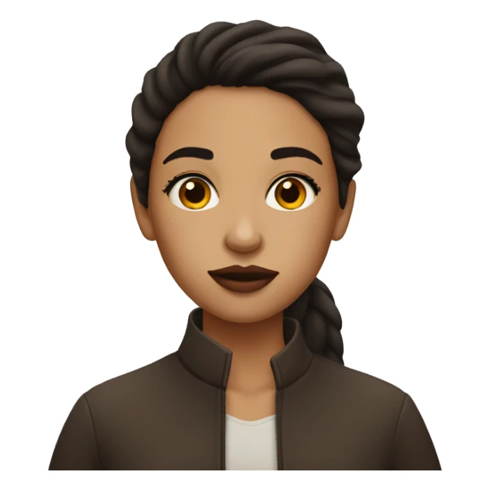 brunette girl with scar under lips sticker