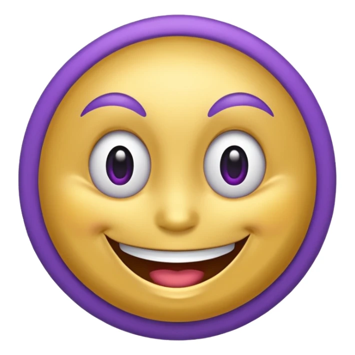 Purple and gold Smile face sticker