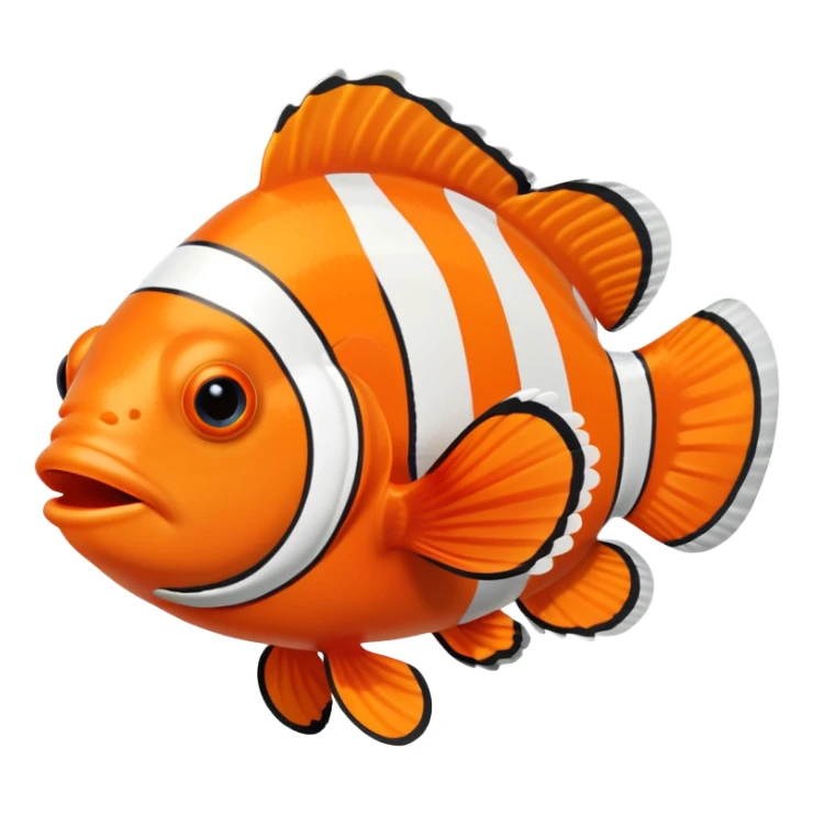 Clownfish with orange and white stripes sticker