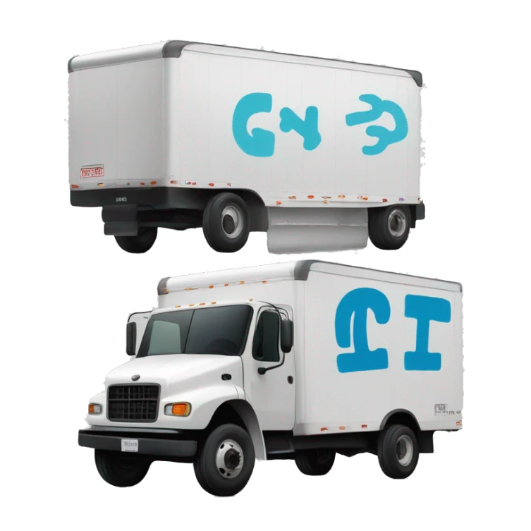 Boxtruck with letters "PGS” on the side sticker