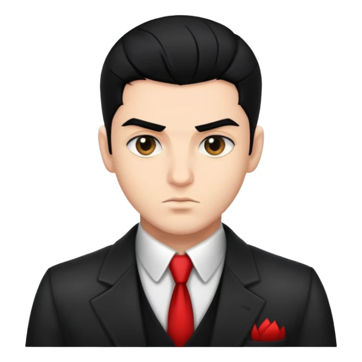 handsome mafia cool boy , black hair ,very good looking sticker