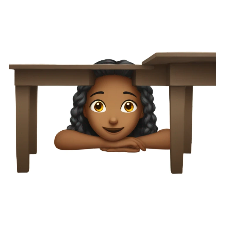 happy Girl under the table sticker