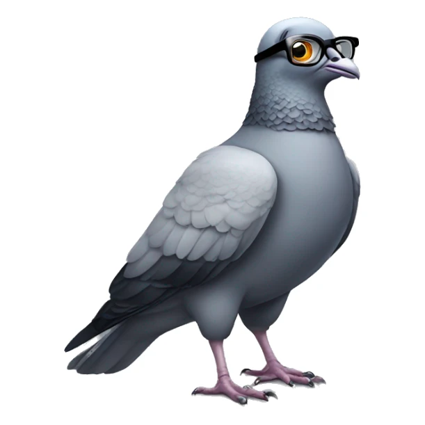 Full body Pigeon wearing glasses sticker