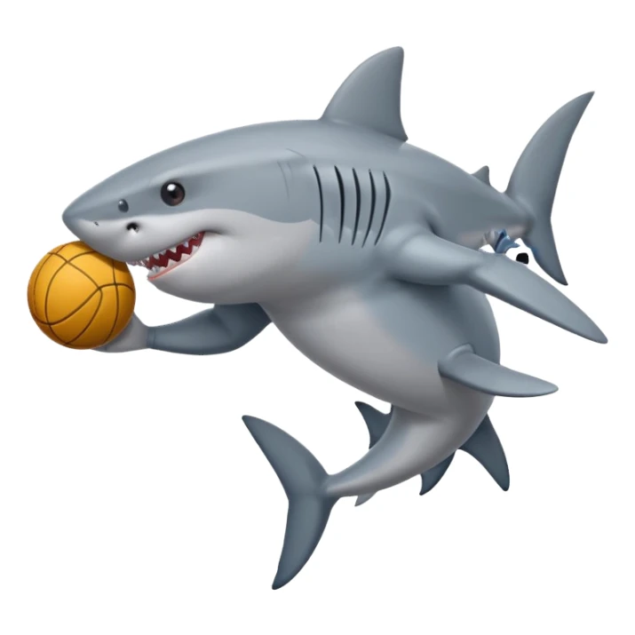 Shark playing sports sticker