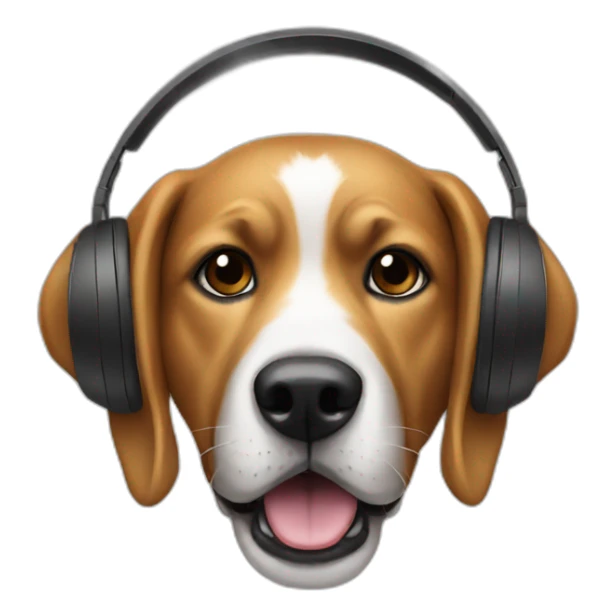 dog cool headphones sticker