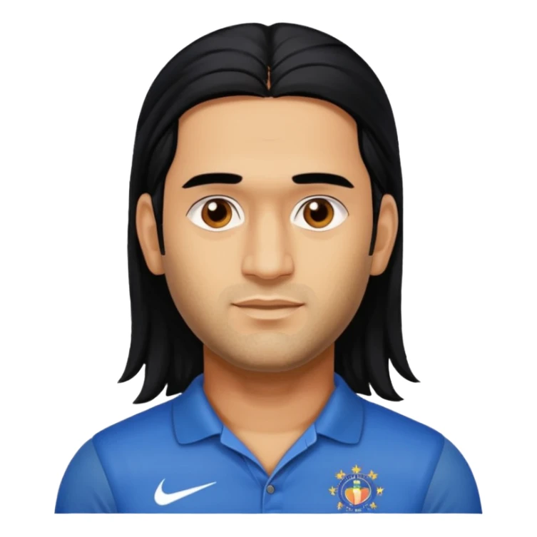 MS Dhoni with long hair sticker