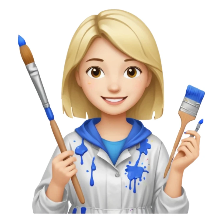 girl painter sticker