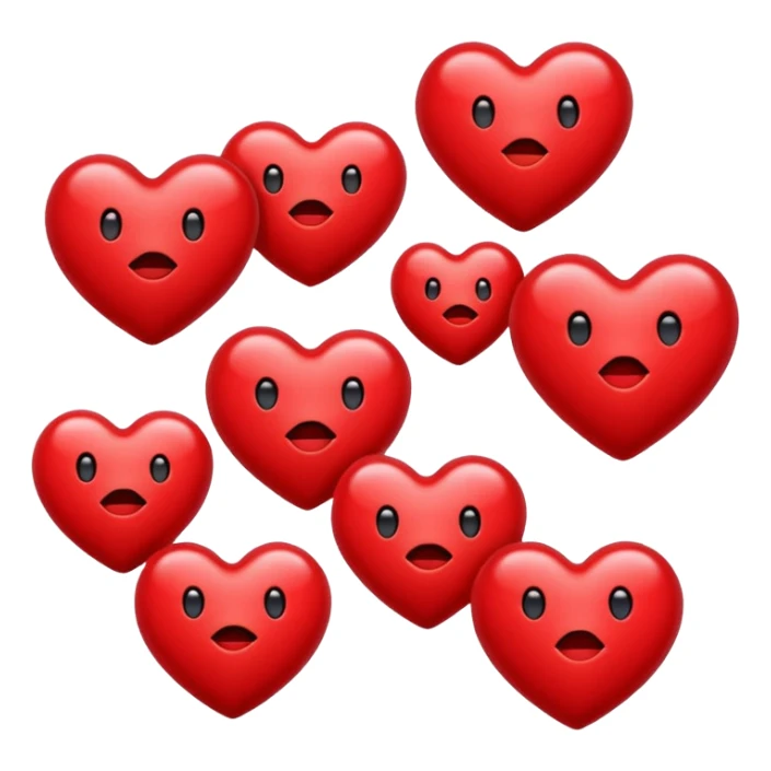 Heart shaped kiss emojis sticker