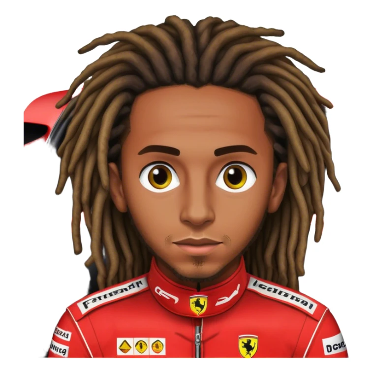 LEWIS HAMILTON IN FERRARI /half body/ dread locks sticker