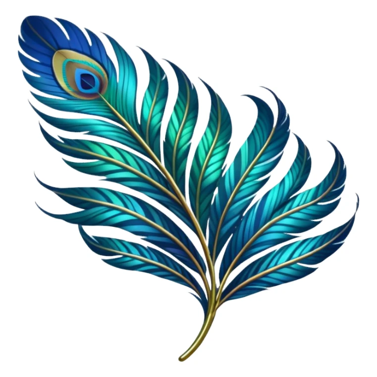 Futuristic Peacock Begonia feathers sticker