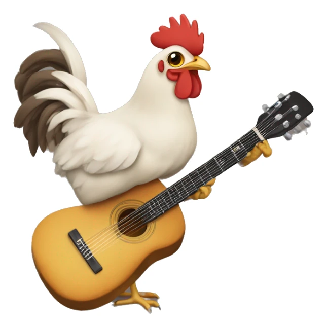 Gallina che suona la chitarra sticker