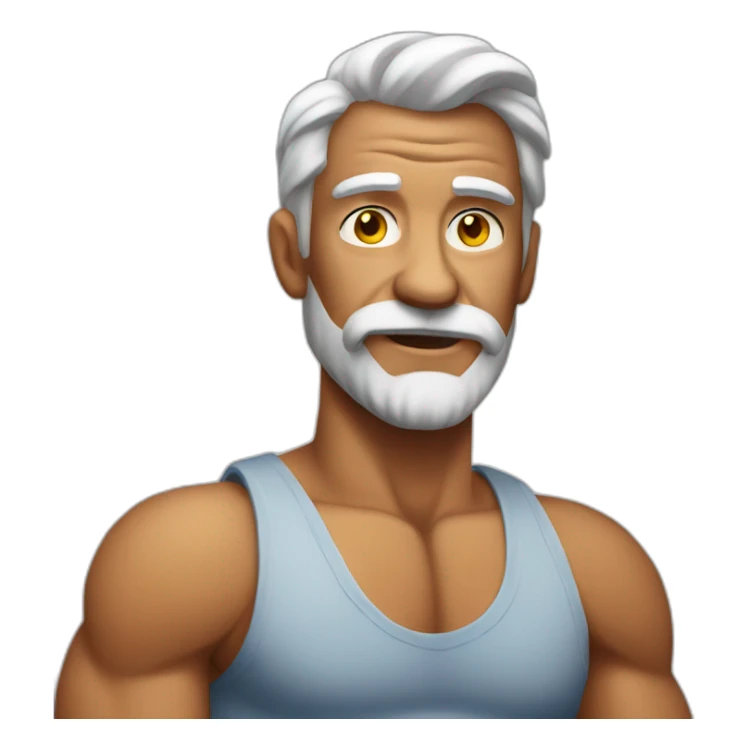 muscular grandfather sticker