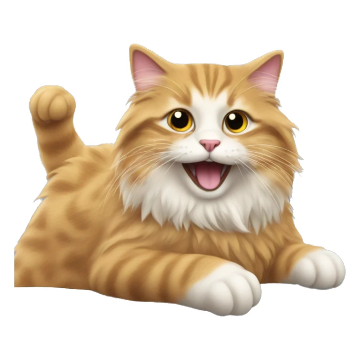 Fluffy cat riding on a car sticker