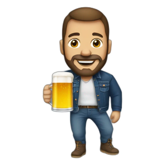 Jean luc mélancheon avec une bière sticker