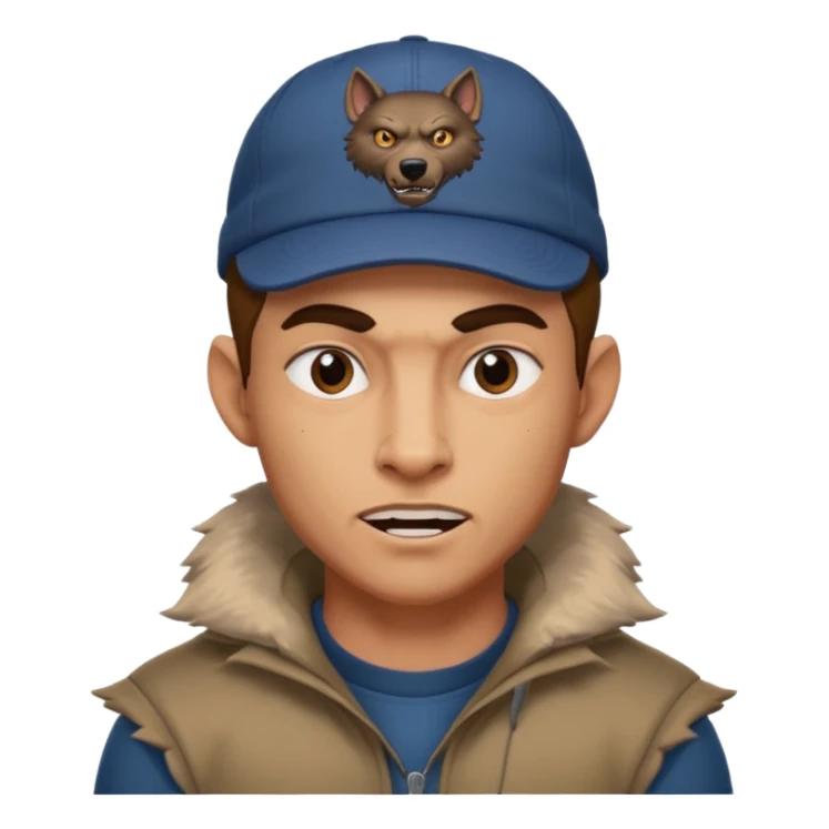 Un hombre lobo tenga gorra sticker