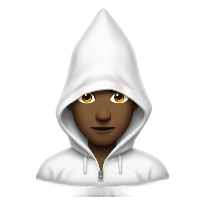 man wearing a pointy white hood sticker