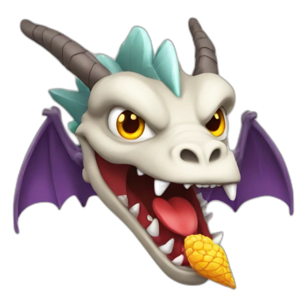 Dracofeu qui tient un coeur dans sa bouche sticker