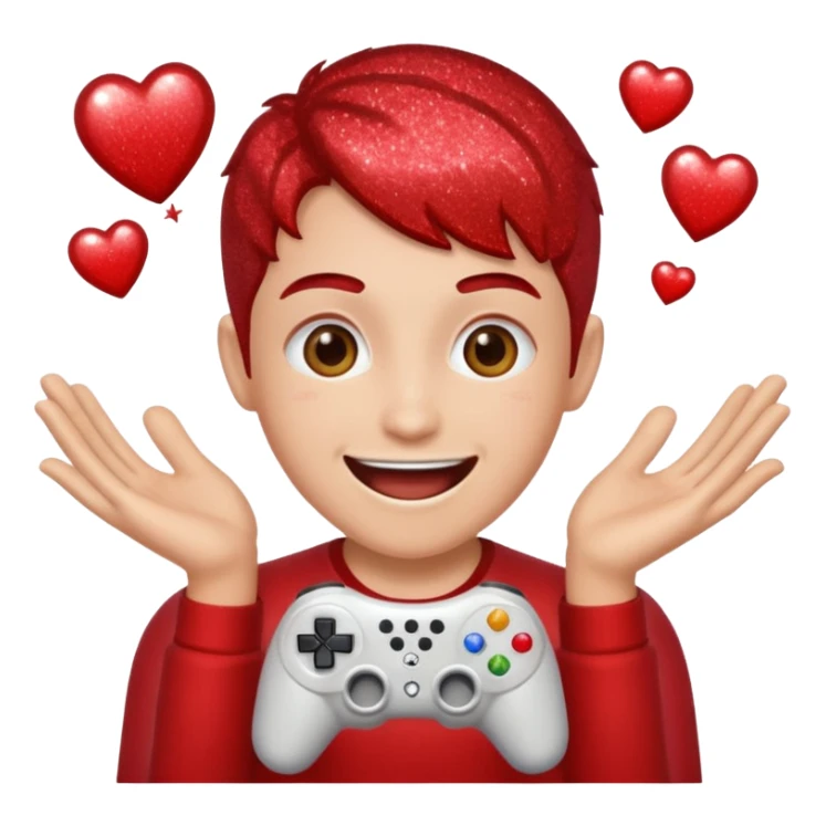 red glitter gamer sticker