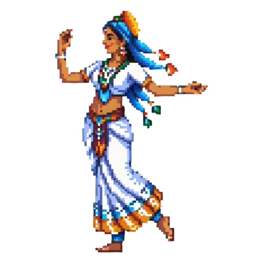 Indian dancer in traditional costume sticker