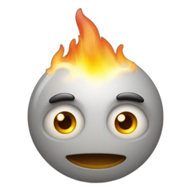 flamme avec des yeux qui sourit sticker