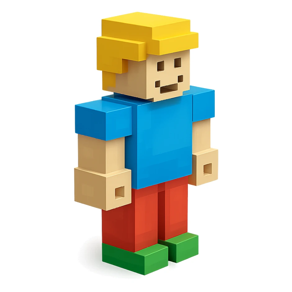 Roblox character, blocky style sticker