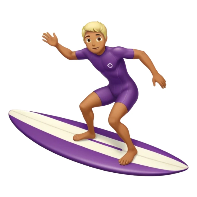 a person surfing on a eggplant sticker