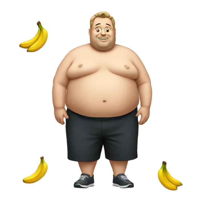 Fat Man with bananas  sticker