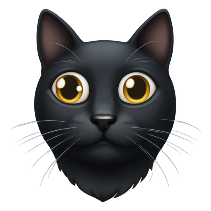 Black cat with white mustache sticker