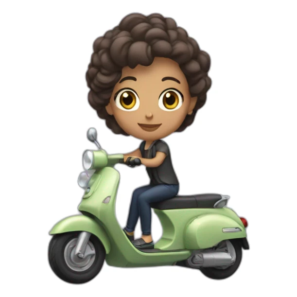 Camille Griselin en scooter sticker