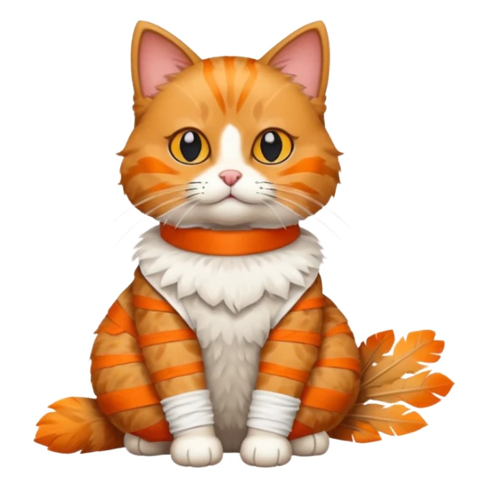 cat with a turkey bandage, sitting sticker