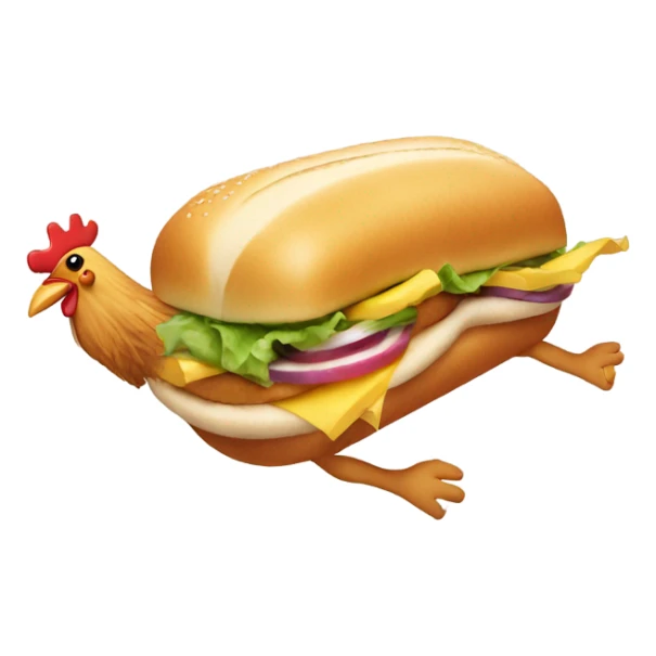 A chicken sandwich dancing on a pool noodle  sticker