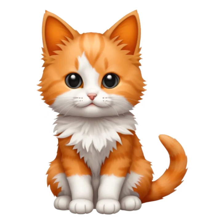 a three colored (orange, blade and white) sitting kitten  sticker