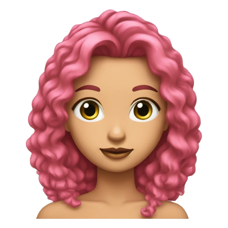 Chica de pelo castaño y ojos verdes vestida de rosa sticker