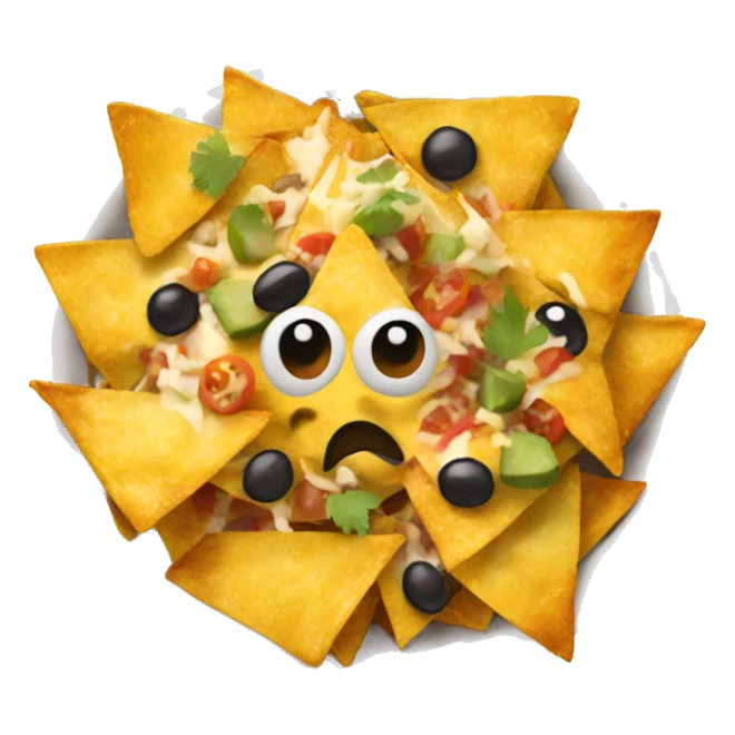 a bowl of loaded nachos sticker