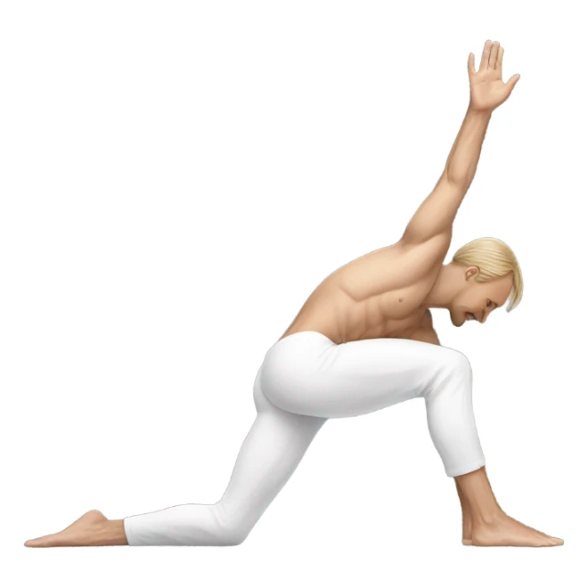 Back bend yoga white male  sticker