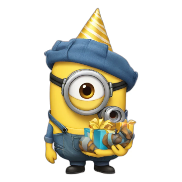 minion birthday sticker