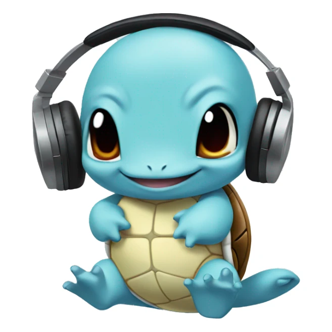 Squirtle listening to music sticker
