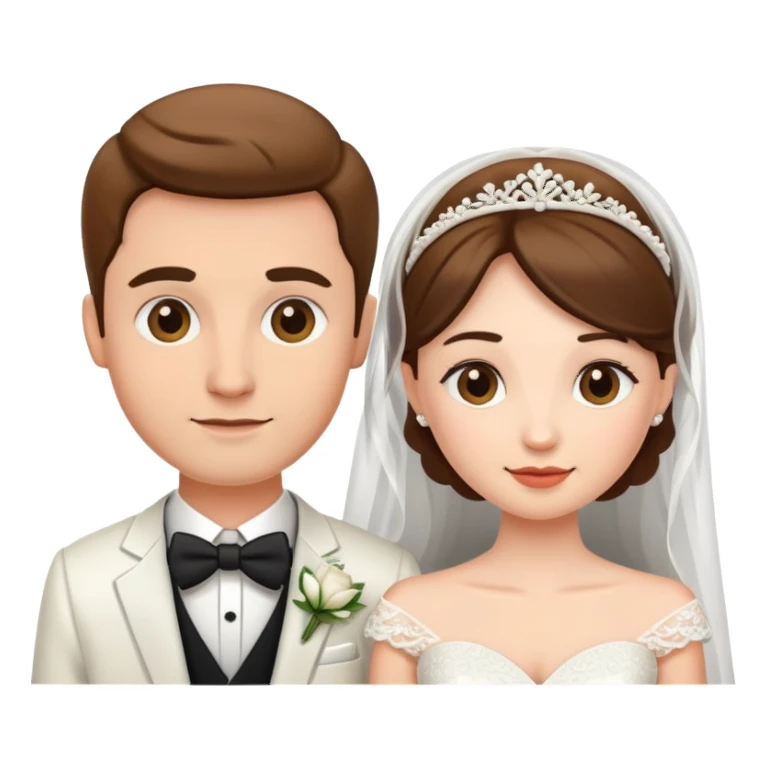 wedding couple, bride and groom sticker