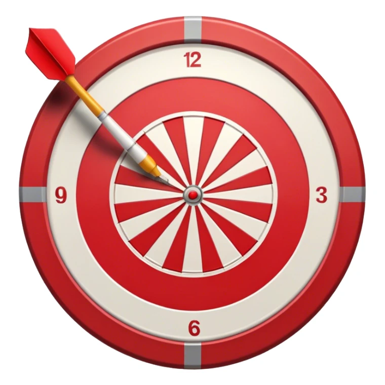 red and white dart board without dart sticker