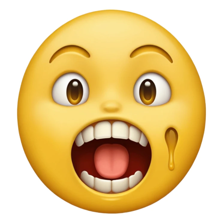 Yellow emoji doing choking emote sticker