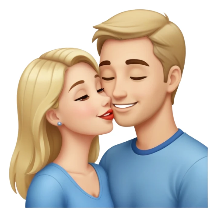 Girl kissing guy sticker