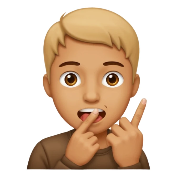 Una cara mordiendose un dedo sticker