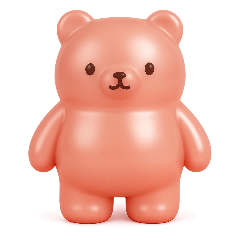 rose gold object, metallic, soft pink, minimal background, vinyl figure style sticker