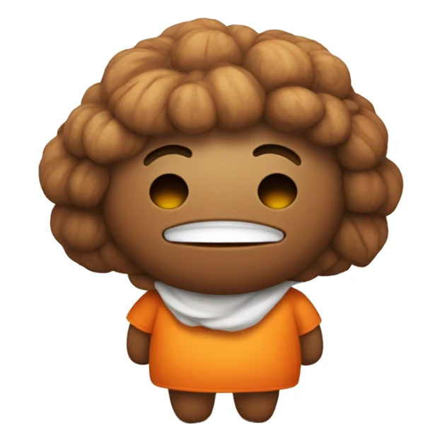 the cutest walnut character with orange color sticker