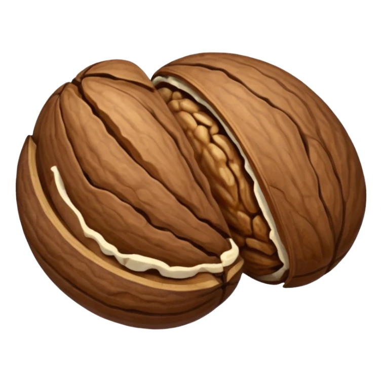 a whole walnut laying on the side. NO FACE! sticker