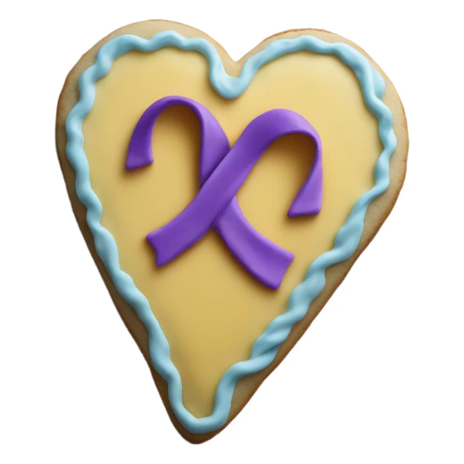 Suicide awareness ribbon on heart cookie sticker