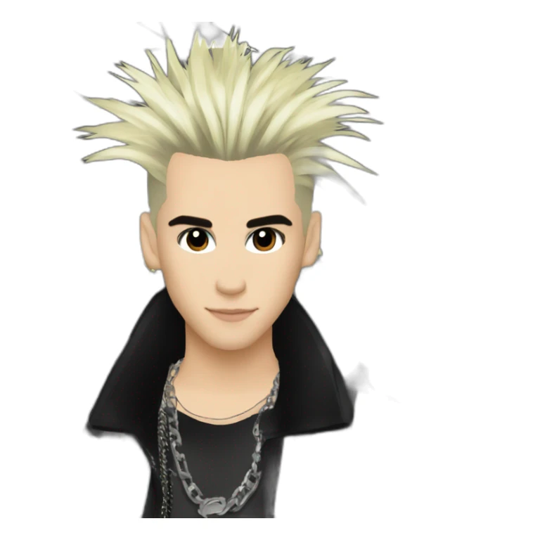 Bill Kaulitz skunk hair 2000s sticker