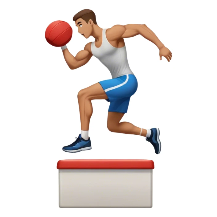 man jump onto plyo-box side-view sticker