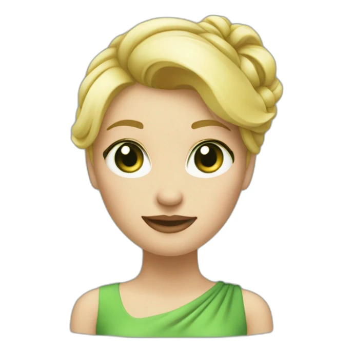 Fille blonde avec un chignon yeux vert sticker